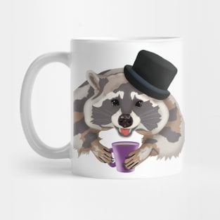 Raccoon in a hat with a mug of coffee Mug